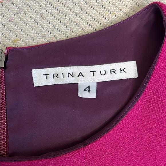 Trina Turk crepe cap sleeve Pink shift Dress - Picture 5 of 14